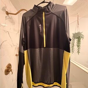 Reebok Men’s Black & Yellow Performance Quarter-Zip Jacket